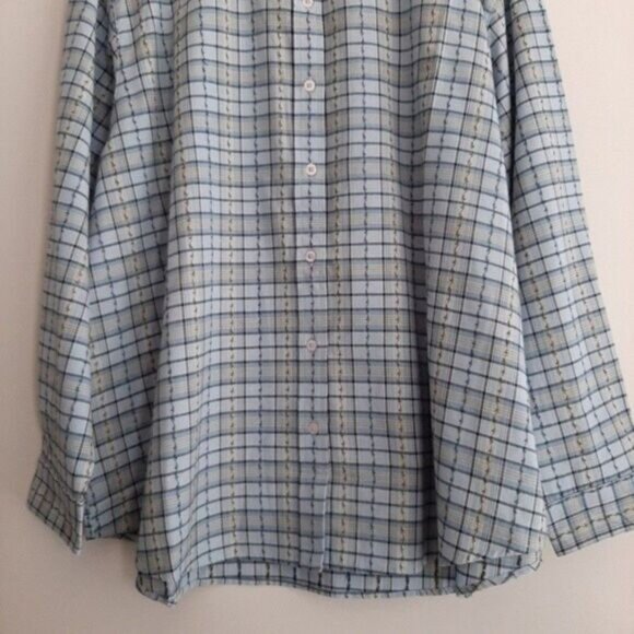 PENMANS Button Down Plaid Check Shirt Blue PLUS Sz 3X - Picture 4 of 10